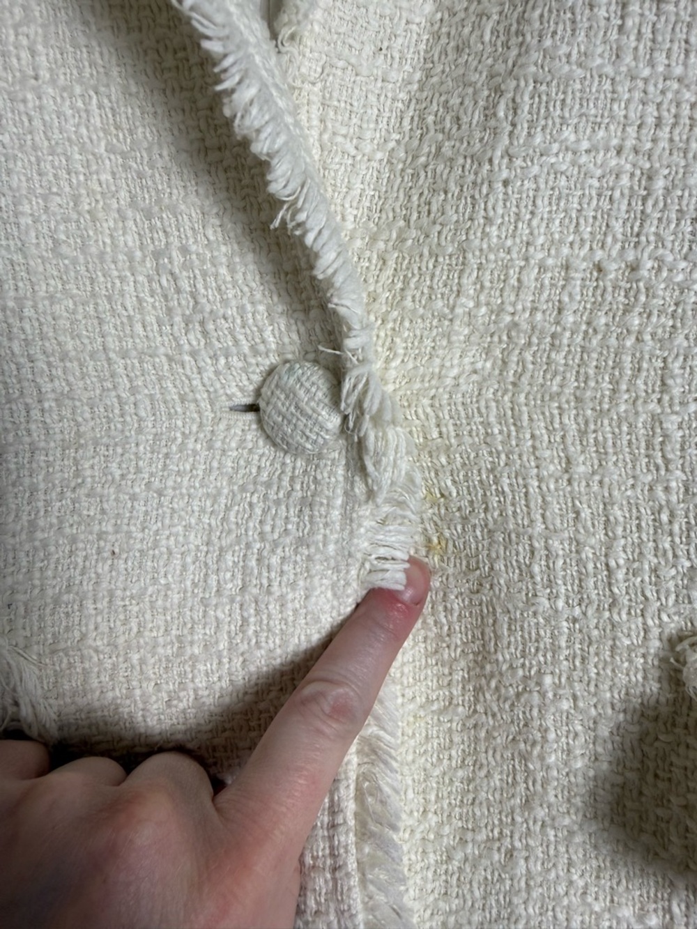 Cinq a Sept Bouclé Khloe Blazer in Gardenia Size 10 Textured White Jacket - Picture 9 of 10